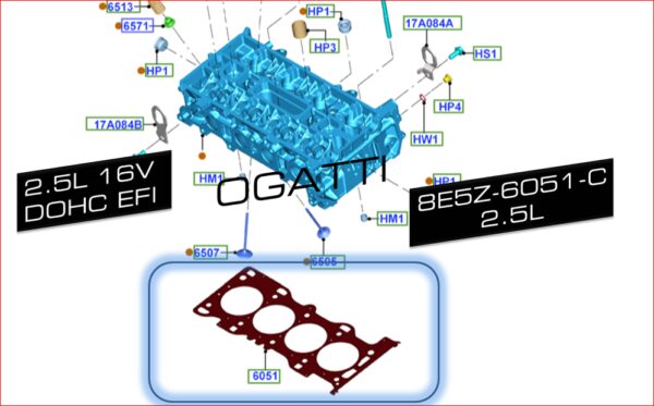 Brand New OEM GASKET - CYLINDER HEAD 8E5Z-6051-C |6051|