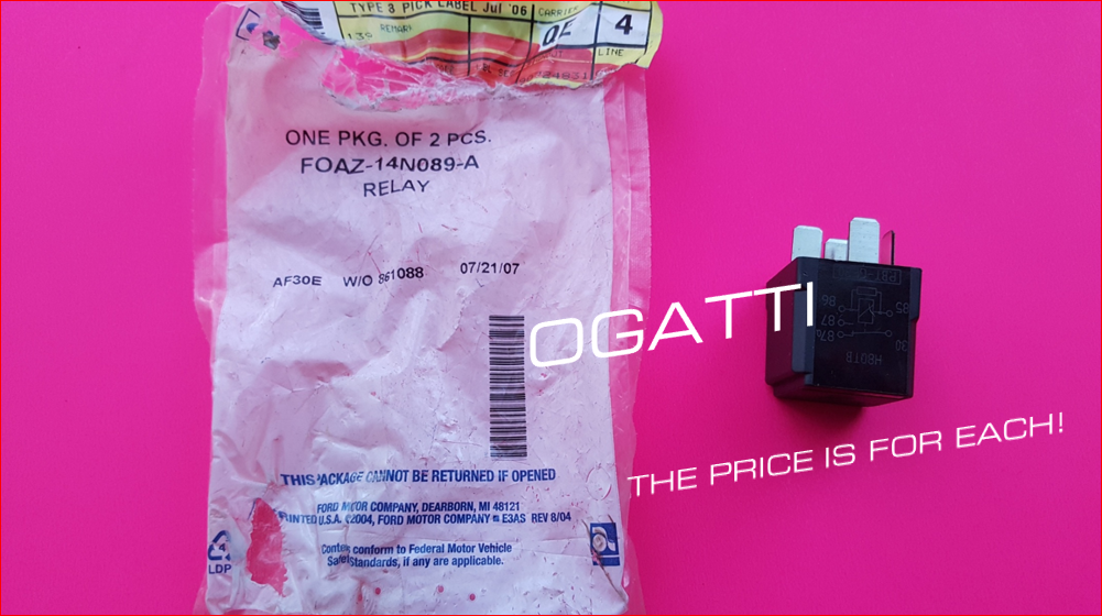 BRAND NEW FORD OEM RELAY 30 AMP, 5 BLADE TERMINAL BLACK MICRO-MULTI FUNCTION RELAY FOAZ-14N089-B - Imagen 3