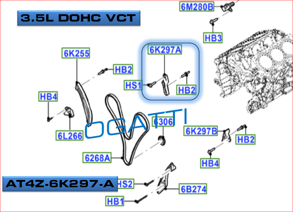 Brand New OEM GUIDE AT4Z-6K297-A |6K297| - Imagen 3