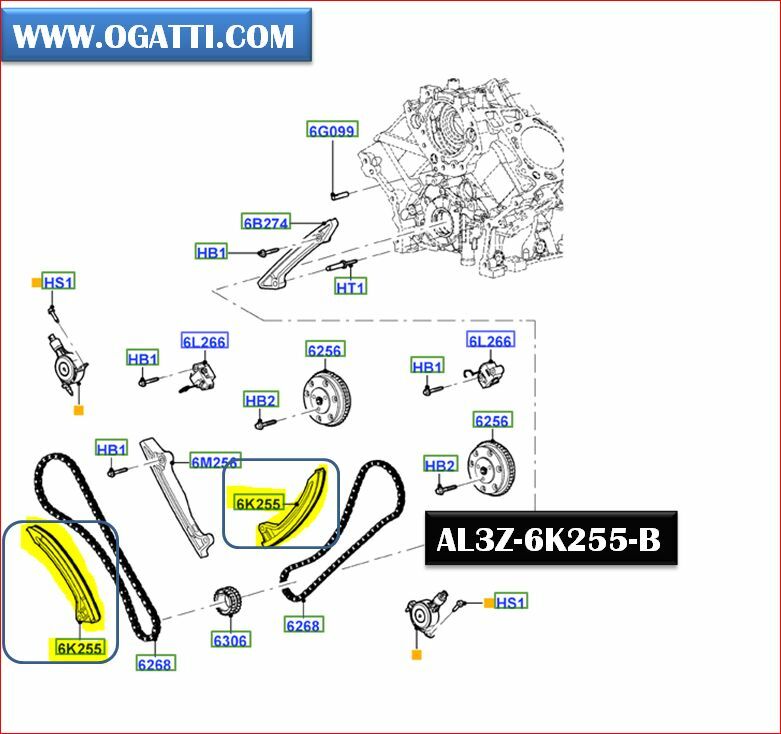 Brand New OEM TENSIONER ARM TIMING CHAIN SET-2 E-150-450 | F-250-550 SD 6.2L V8 2V DOHC AL3Z-6K255-B - Imagen 2