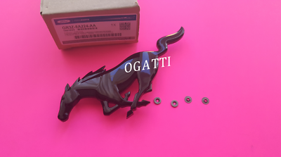 BRAND NEW OEM BLACK PONY GRILLE EMBLEM WITH 3 CLIPS MUSTANG 2015-2017 GR3Z-8A224-AA | W-708203-S437M