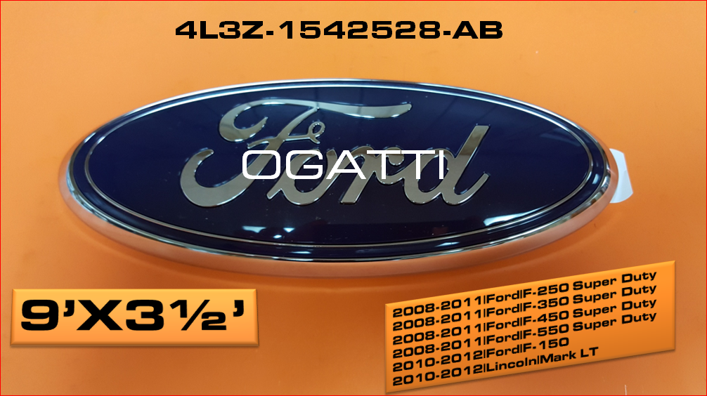 Brand New 2008 2009 2011 OEM FORD Fits Front and Rear 9 X 3 1/2 Grille or TAILGATE EMBLEM AA8Z-9942528-A - Imagen 4