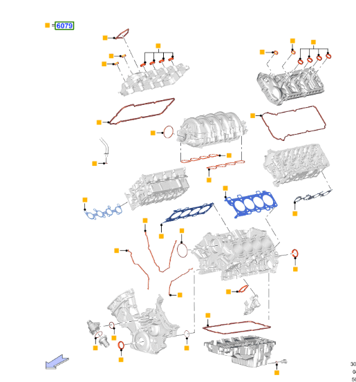 Brand New OEM  Engine Gasket Kit 5.0L V8 32V DOHC EFI | F-150 2017-2020 JL3Z-6079-C | JL3Z-6079-A