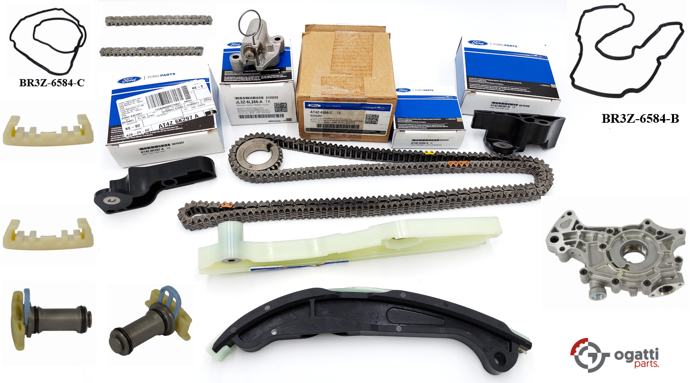 Brand New OEM Timing Chain Kit 3.5L DOHC VCT, 16 Pieces, Engine Repair Kit for Explorer |F-150|Edge | Flex |Taurus 2011-2019 (OG-60-3.5L-16-1)